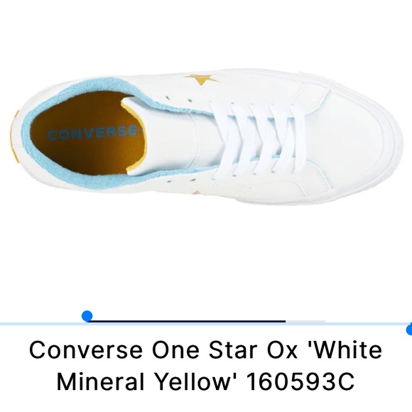 CONVERSE ONE STAR OX LEATHER WHITE/MINERAL YELLOW - Picture 4 of 7